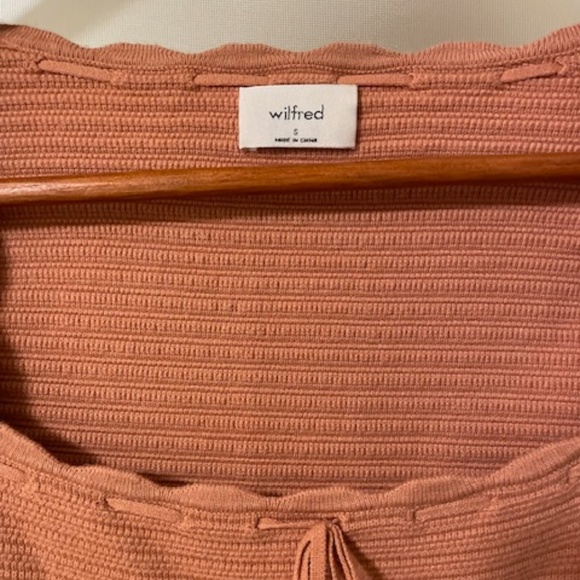 Wilfred | Reception Dress | Pointelle Knit Mini | Soft Terracotta | Size S - Picture 6 of 8